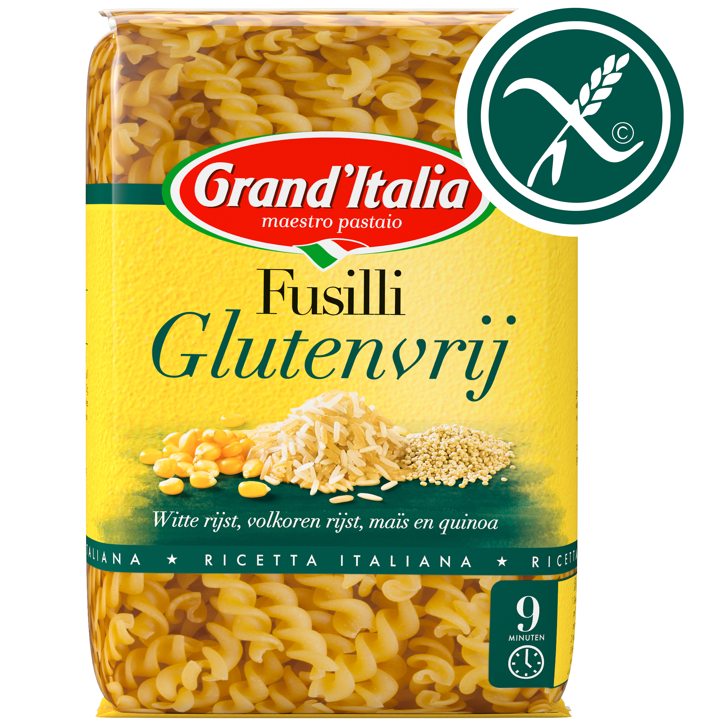 Pasta Fusilli Glutenvrij 400g claim Grand'Italia